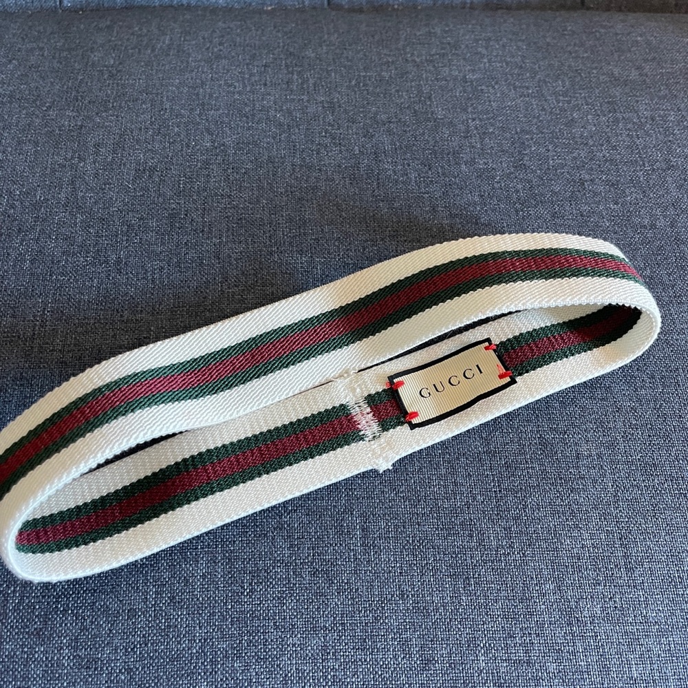 Gucci web elastic headband white red green. One size.